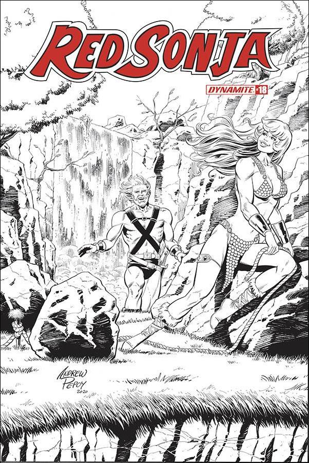 Red Sonja (2019) issue 18-S Andrew Pepoy 1:50 B&W Seduction Cover