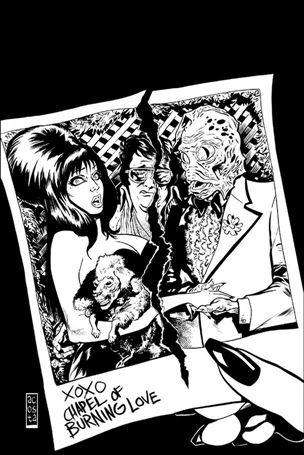 Shape of Elvira issue 4-J Dave Acosta 1:15 Black and White Virgin Cover