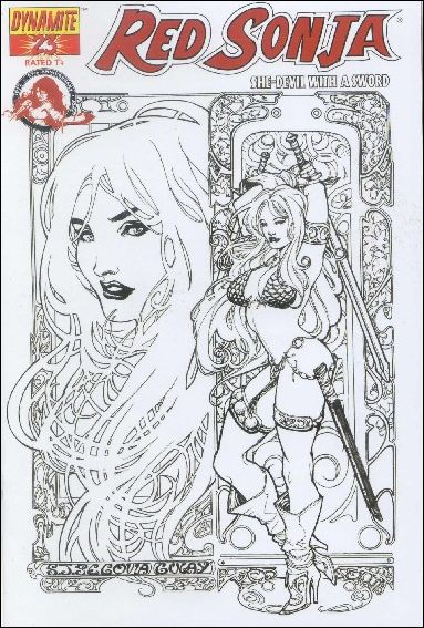 Red Sonja (2005) issue 23-E Stephen Segovia Black and White Cover