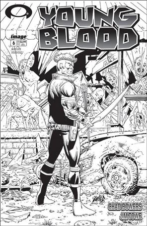 Youngblood (2017) issue 6-D Rob Liefeld Walking Dead B&W Tribute Cover