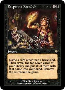 Magic the Gathering: Invasion (Base Set) card 100 Desperate Research