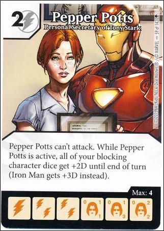 Marvel Dice Masters Age of Ultron  card 59 Pepper Potts: Personal Secretary of Tony Stark