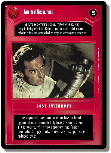 Star Wars: Premiere Limited (Base Set) card 85 Limited Resources