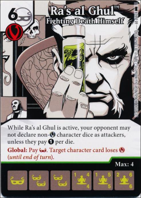 DC Comics Dice Masters Batman card 68 Ra's Al Ghul: Fighting Death Himself