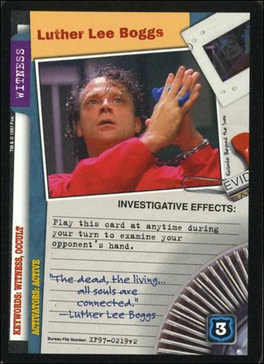 X-Files: The Truth Is Out There (Base Set) card XF97-0219v2 Luther Lee Boggs