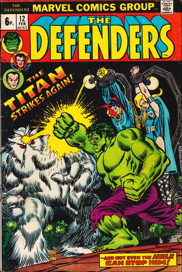 Defenders (1972) issue 12-B UK Price Cover