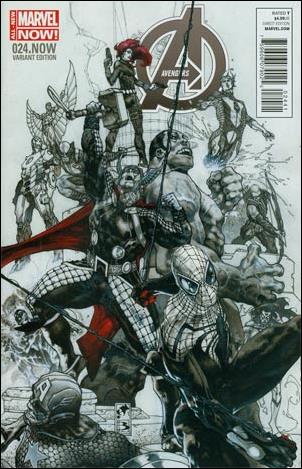 Avengers (2013) issue 24.NOW-E Simone Bianchi 1:100 Black and White Cover 