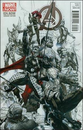 Avengers (2013) issue 24.NOW-E Simone Bianchi 1:100 Black and White Cover 