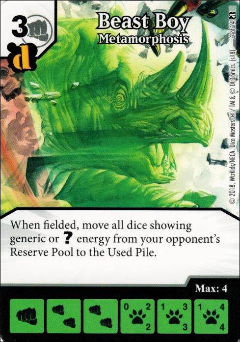 DC Comics Dice Masters Doom Patrol card 2 Beast Boy: Metamorphosis 