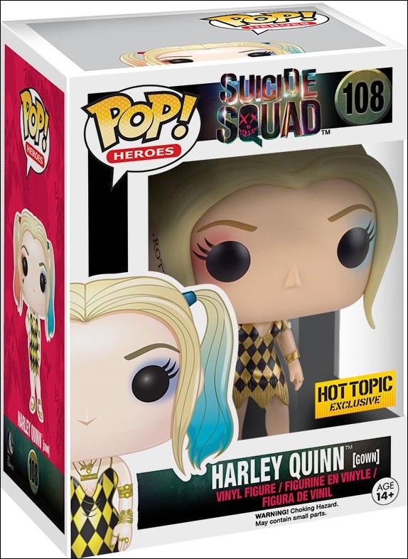 POP! Heroes figure 108 Harley Quinn (Gown) Hot Topic Exclusive