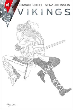 Vikings: Godhead issue 1-F Simon Myers AOD Collectables Sketch Cover