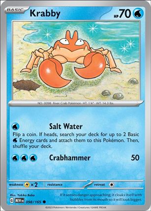 Pokemon: Scarlet & Violet - 151 (Base Set) card 098/165 Krabby