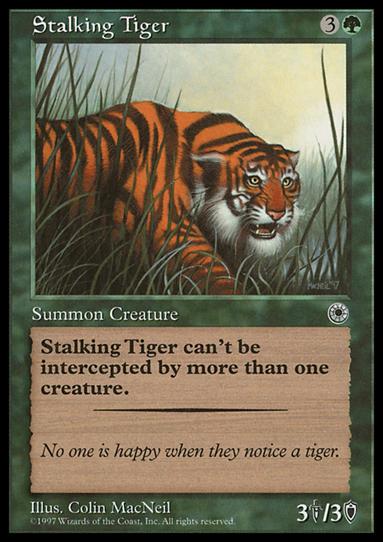 Magic the Gathering: Portal (Base Set) card 186 Stalking Tiger