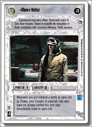 Star Wars: Hoth Revised (Base Set) card 101 Shawn Valdez