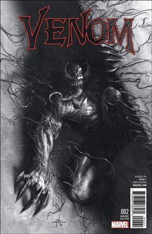 Venom (2017) issue 2-E Gabriele Dell'Otto Black and White Cover 1/1500
