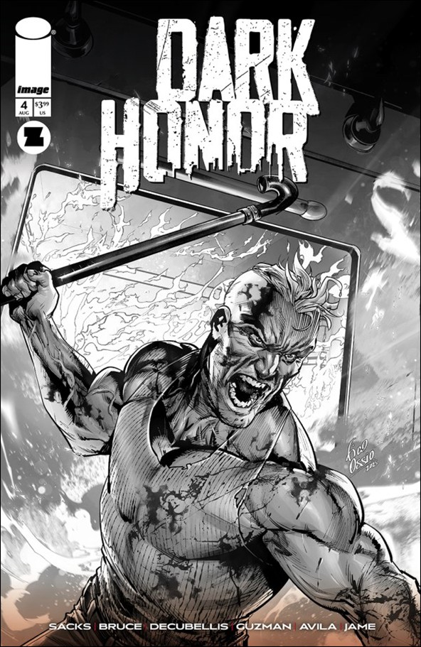 Dark Honor issue 4-B Fico Ossio B&W 1:10 Cover