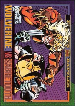 Marvel Universe: Series 4 (Base Set) card 149 Wolverine vs Sabretooth