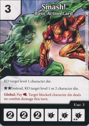 Marvel Dice Masters Iron Man and War Machine Starter Set card 29 Smash! - Basic Action Card 