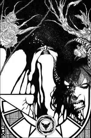 Vampirella vs Purgatori issue 4-L Russell Fox 1:11 Black & White Virgin Cover