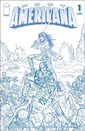 Post Americana issue 1-E Steve Skroce 1:50 Blue Line Art Cover