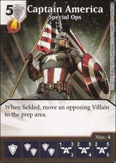 Marvel Dice Masters Uncanny X-Men  card 40 Captain America: Special Ops