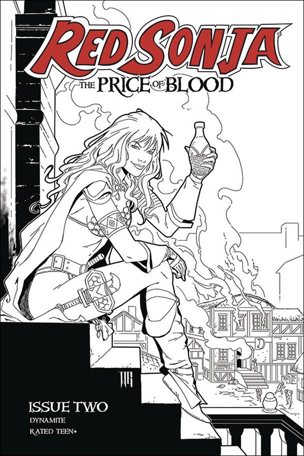 Red Sonja: Price of Blood issue 2-H Walter Giovani 1:15 Black & White Cover