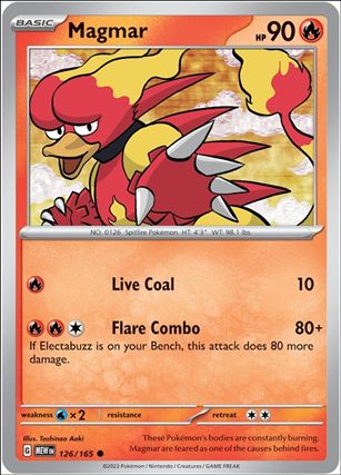 Pokemon: Scarlet & Violet - 151 (Base Set) card 126/165 Magmar