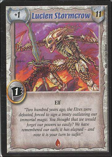 Warlord: Saga of the Storm card 57-B Lucien Stormcrow (Blue)