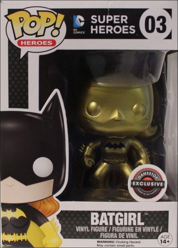 POP! Heroes figure 3-F Batgirl (Gold - Black Symbol) GameStop Exclusive