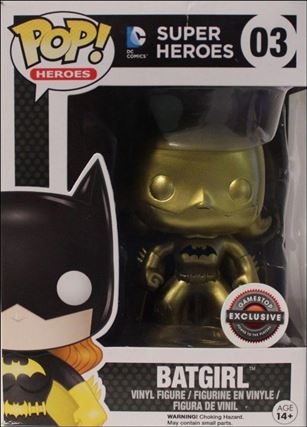 POP! Heroes figure 3-F Batgirl (Gold - Black Symbol) GameStop Exclusive