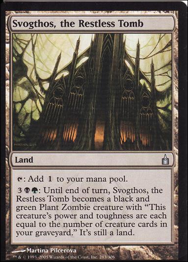 Magic the Gathering: Ravnica (Base Set)  card 283 Svogthos, the Restless Tomb