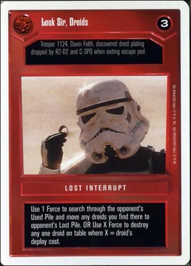 Star Wars: Premiere Unlimited (Base Set) card 89 Look Sir, Droids
