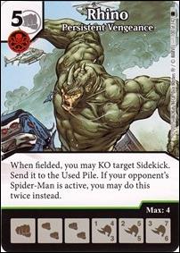 Marvel Dice Masters Amazing Spider-Man card 100 Rhino: Persistent Vengeance