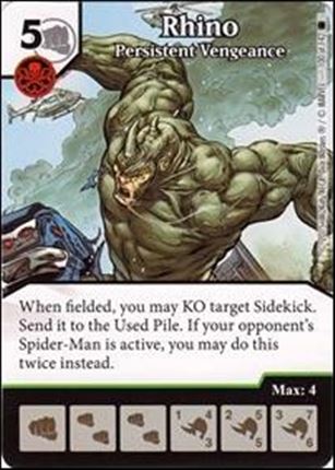 Marvel Dice Masters Amazing Spider-Man card 100 Rhino: Persistent Vengeance