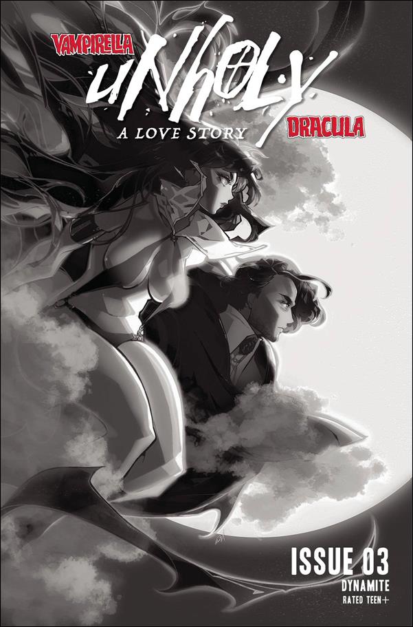 Vampirella/Dracula: Unholy issue 3-Q Rose Besch 1:20 Black & White Cover