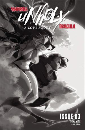 Vampirella/Dracula: Unholy issue 3-Q Rose Besch 1:20 Black & White Cover