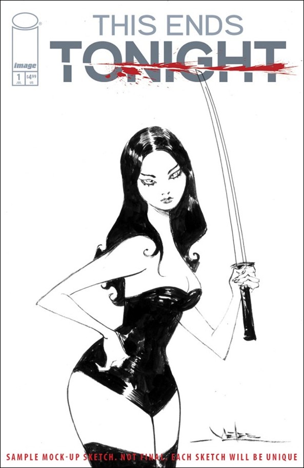 This Ends Tonight issue 1-E Jae Lee 1:500 Sketch Cover