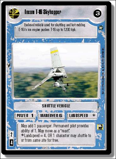 Star Wars: A New Hope Limited (Base Set) card 157 Incom T-16 Skyhopper