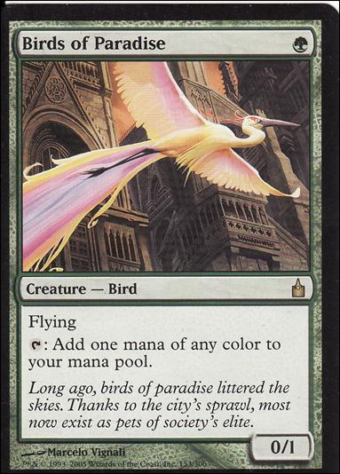Magic the Gathering: Ravnica (Base Set)  card 153 Birds of Paradise