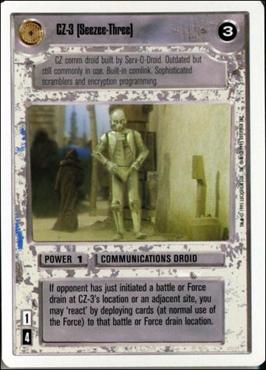 Star Wars: Premiere Unlimited (Base Set) card 176 CZ-3 (Seezee-Three)