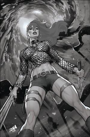 Immortal Red Sonja issue 3-N David Nakayama 1:11 Virgin Black & White Cover