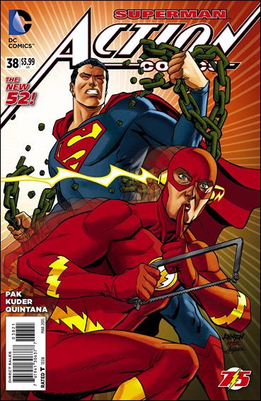 Action Comics (2011) issue 38-B Dave Johnson Flash 75th Anniversary Cover