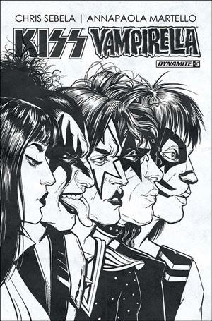 KISS / Vampirella issue 5-E Carli Ihde B&W Cover