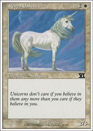 Magic the Gathering: 6th Edition (Base Set) card 35 Regal Unicorn