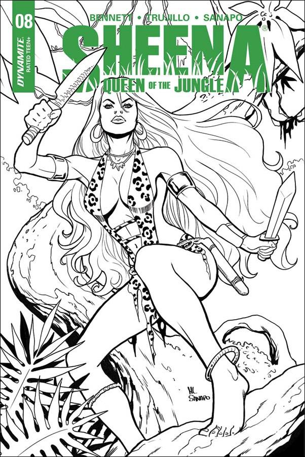 Sheena: Queen of the Jungle (2017) issue 8-E Maria Sanapo B&W Cover