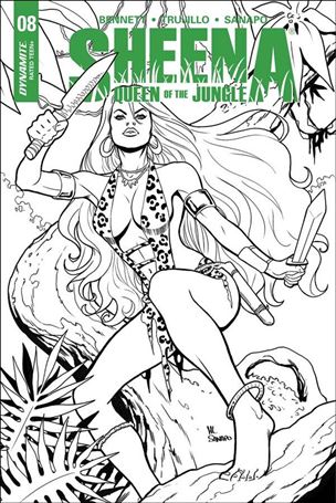 Sheena: Queen of the Jungle (2017) issue 8-E Maria Sanapo B&W Cover