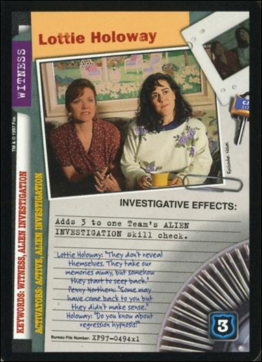 X-Files: 101361 (Base Set) card XF97-0494x1 Lottie Holloway