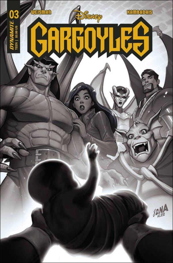 Gargoyles (2022) issue 3-H David Nakayama 1:15 B&W Cover