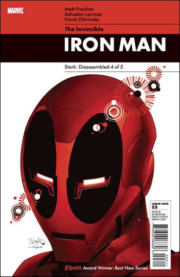 Invincible Iron Man (2008) issue 23-C Salvador Larroca 1:15 "Deadpool" Cover