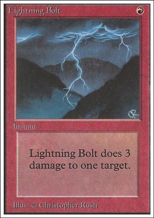 Magic the Gathering: Unlimited (Base Set) card 162 Lightning Bolt